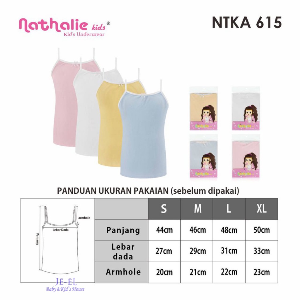 Nathalie Kids Singlet Tanktop Atasan Anak Perempuan 4 PCS  NTKA 615