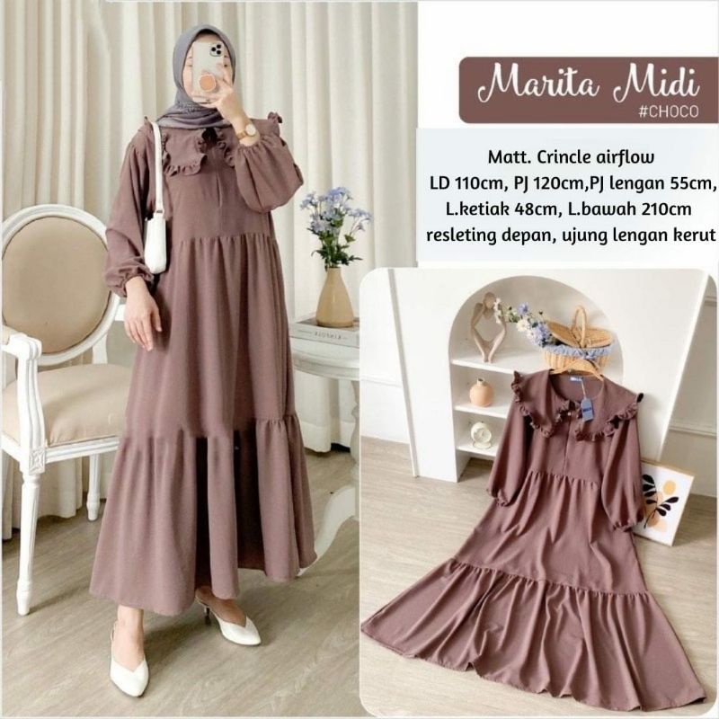 MARITA MIDI DRESS CRINCLE AIRFLOW PREMIUM