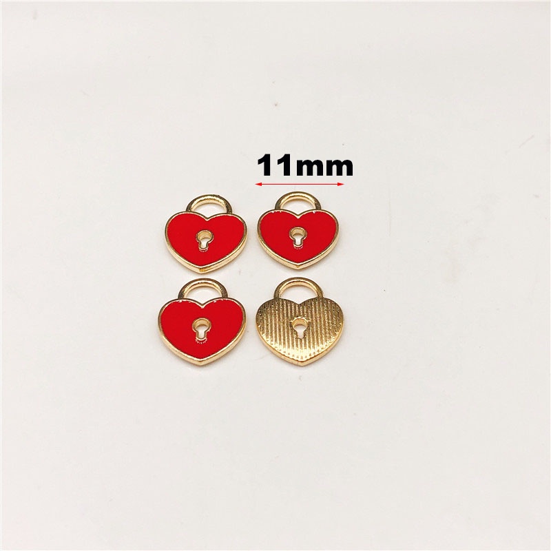 4pcs Liontin Enamel Bentuk Hati Bahan Zinc Alloy Untuk Membuat Perhiasan