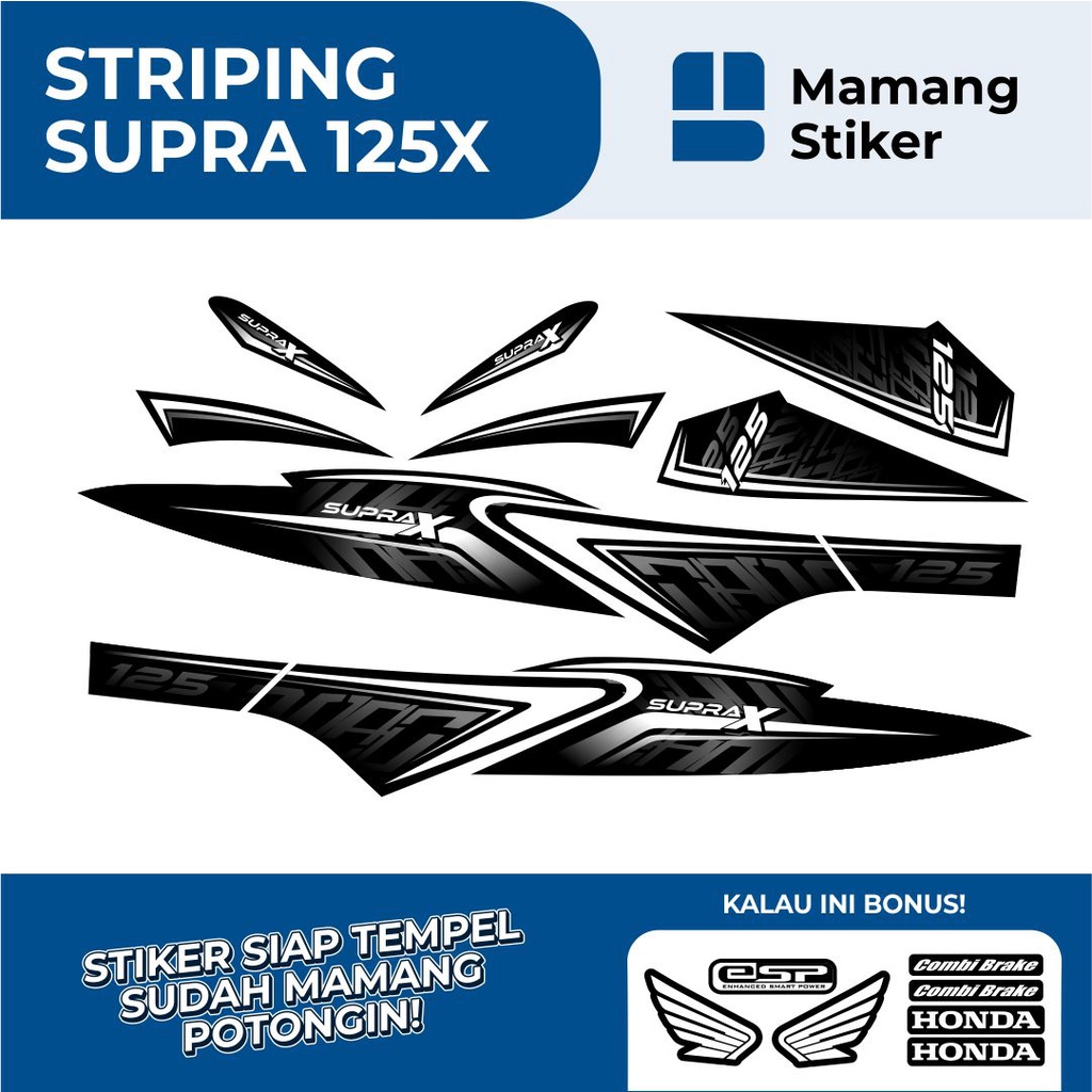 STRIPING SUPRA X 125 VARIASI 30/STICKER SUPRA X125 FI WAVE 2007 2008 2009 2010 LAMA/STIKER LIS HONDA