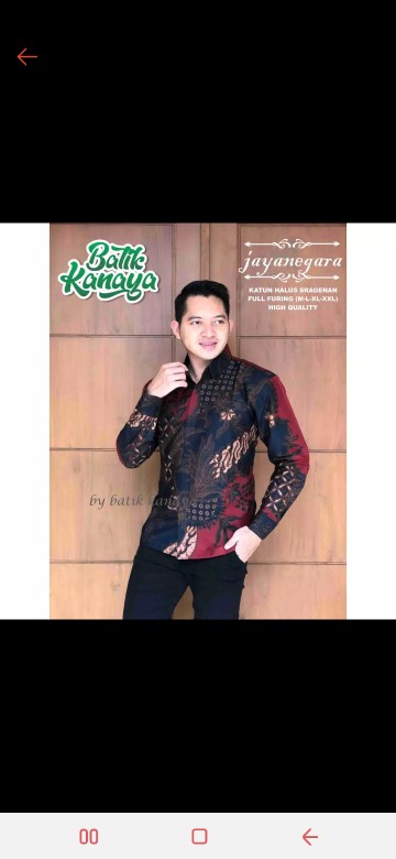 Jayanegara Kemeja Batik Pria Solo Lengan Panjang Full Furing Atasan Premium Modern Kanaya Proboseto