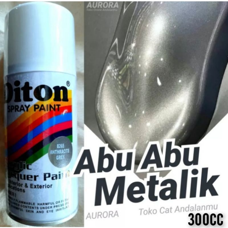 Pilox Diton Abu abu Metallic Anthracite Grey 8265 Abu Monyet Metalik Metalic 300cc
