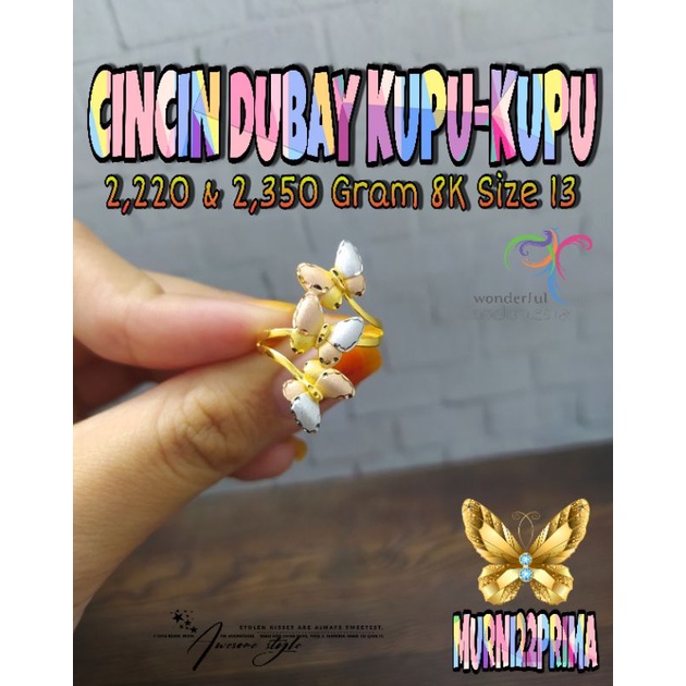 CINCIN FASHION DUBAY KUPU - KUPU EMAS ASLI