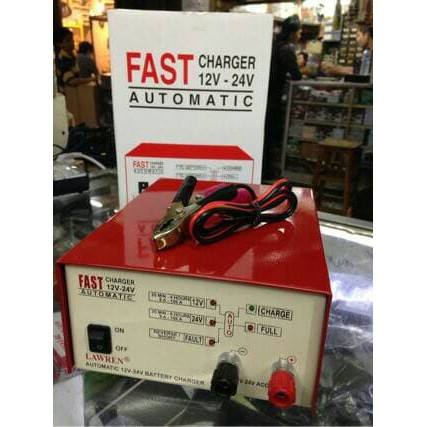 Otomotif - Charger Aki Portable - Aki Mobil Fast Charger Aki Lawren 12 V - 24 V,Fast Charger Aki