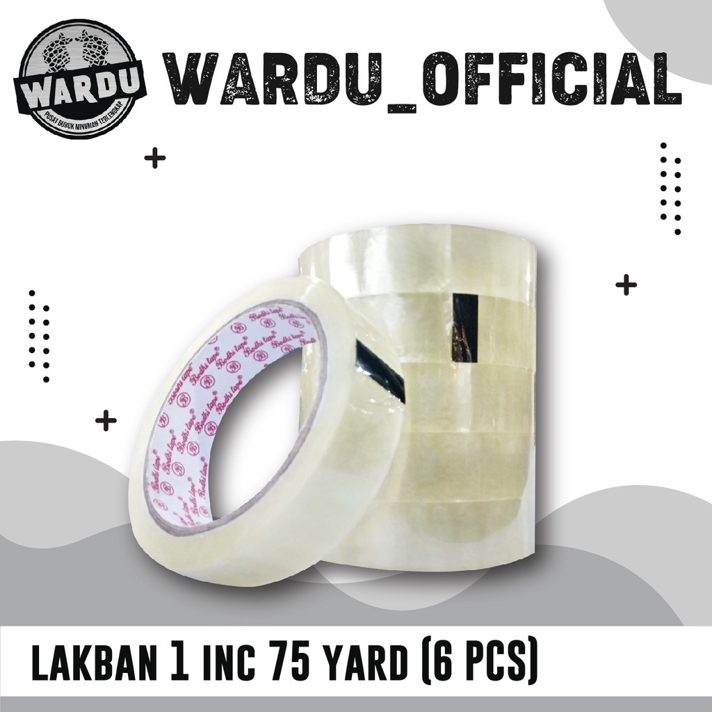

Lakban Kecil /Solatip Putih 1 Inc 75 Yard/ 1 Roll (isi 6 Pcs)