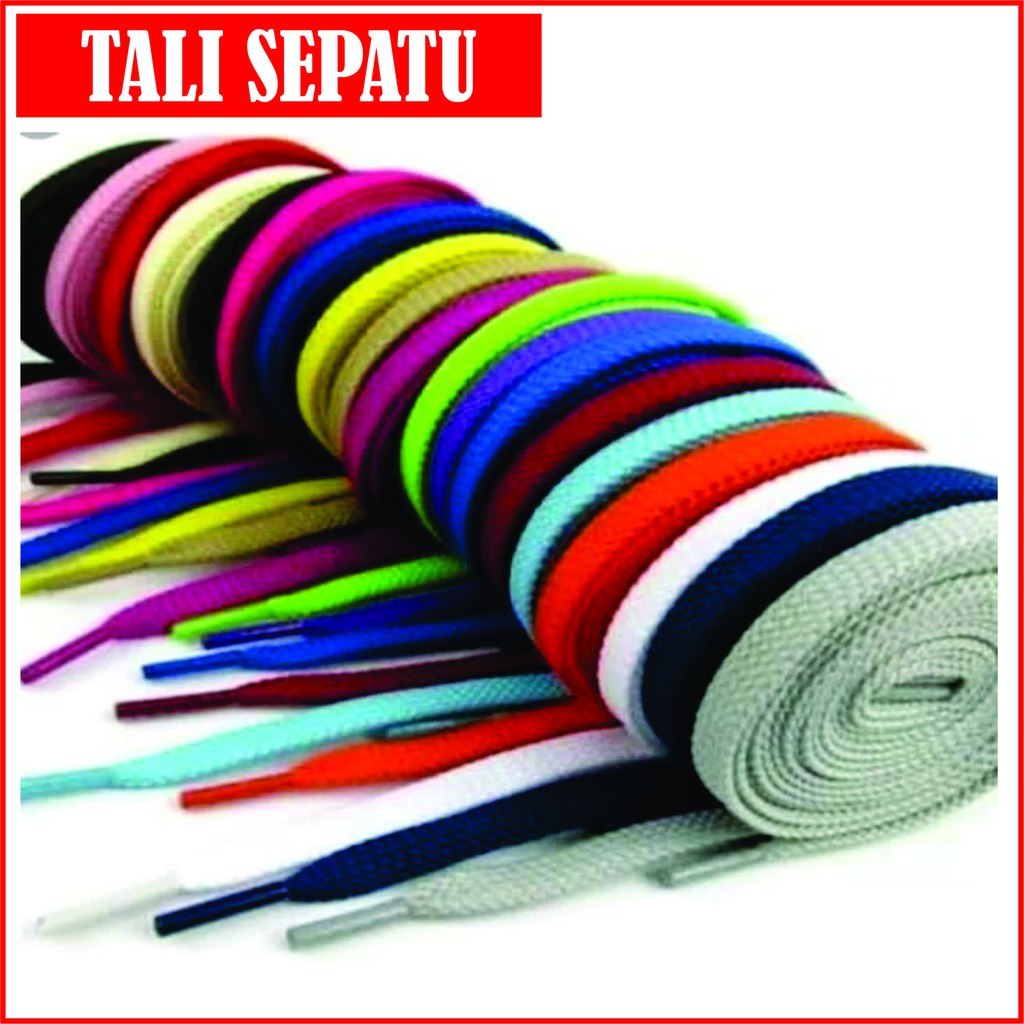 Banting Harga Tali Sepatu Sport Panjang Motif Warna Polos (120cm) (1 Pasang) EWkBxVuV3gd5M