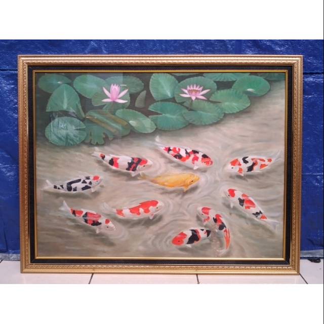 LUKISAN IKAN KOI || LUKISAN KANVAS
