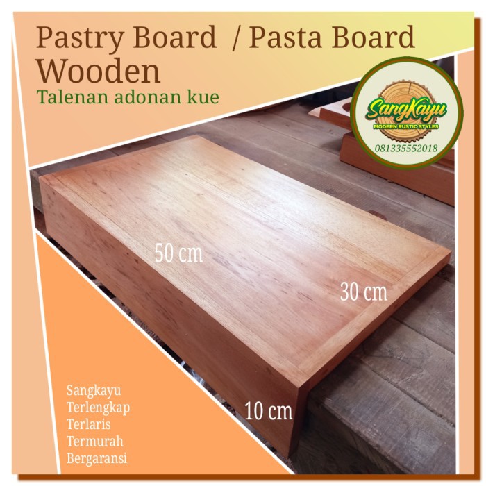 Talenan adonan kue 50x30x10 pasta board pastry board kayu