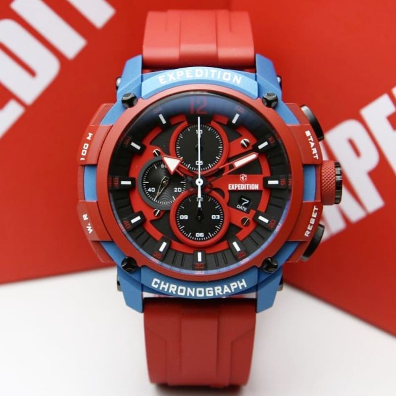 Jam Tangan Expedition E6781 MC Red / Blue Super Hero Series Original
