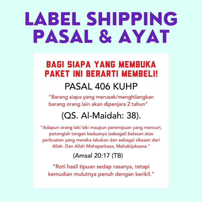 

label shipping jnt fragile lucu pasal & ayat untuk kurir unboxing aman paket kpop photocard