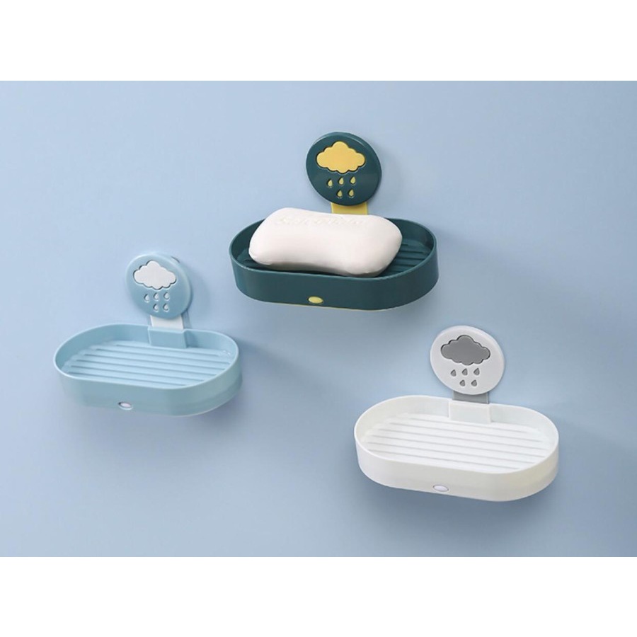 Kotak Sabun Tempel Motif Awan / Rak Sabun Gantung Awan