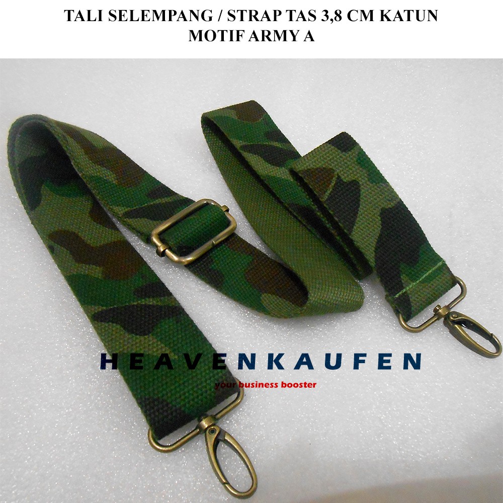 Strap Tas / Tali Selempang Tas Unisex Katun Lebar 3,8 cm Motif Army Tentara Kode A