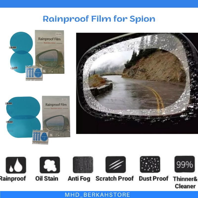 Anti Fog Besar Oval &amp; Bulat | spion anti air hujan | Spion Waterproof | Rainproof Film 1 pasang mirror waterproof pelindung kaca mobil dan motor
