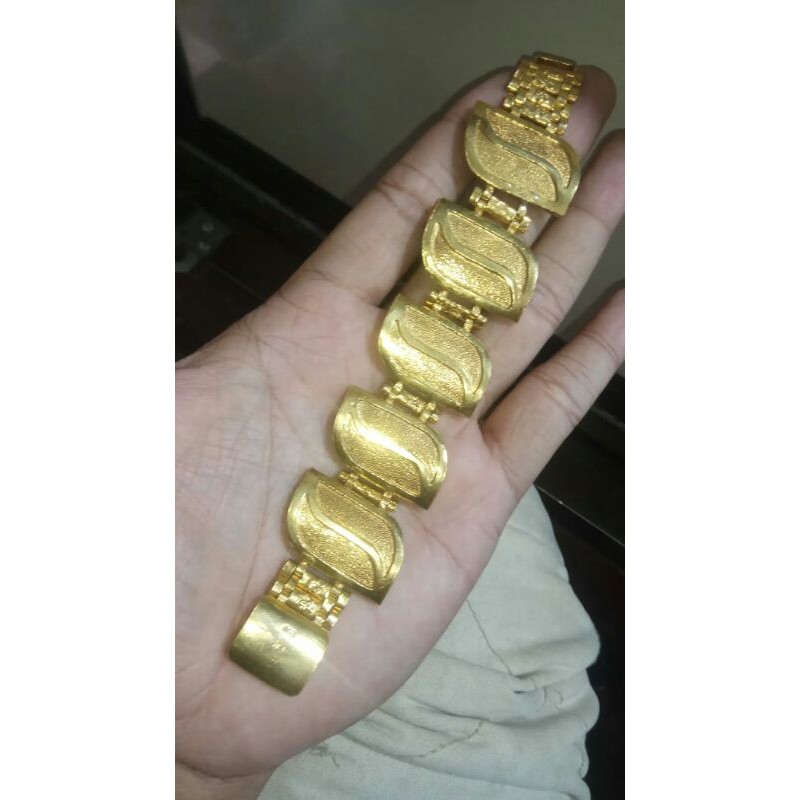 lapis emas 999 gelang daun