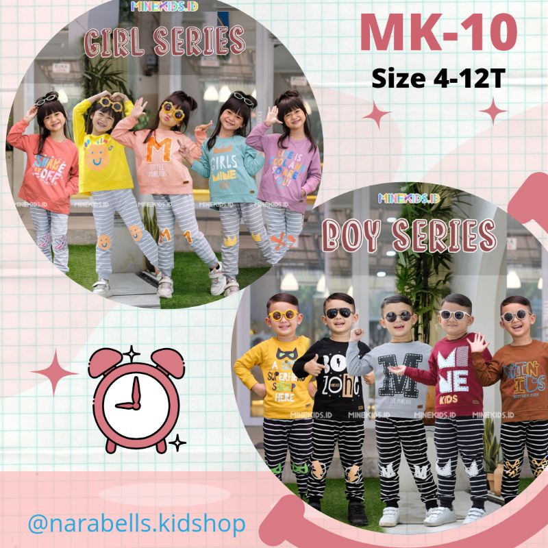 [ MK-10 ] By MINEKIDS SETELAN ANAK MINEKIDS TERBARU BOY AND GIRL USIA 4-12 TAHUN SAMARINDA BALIKPAPA