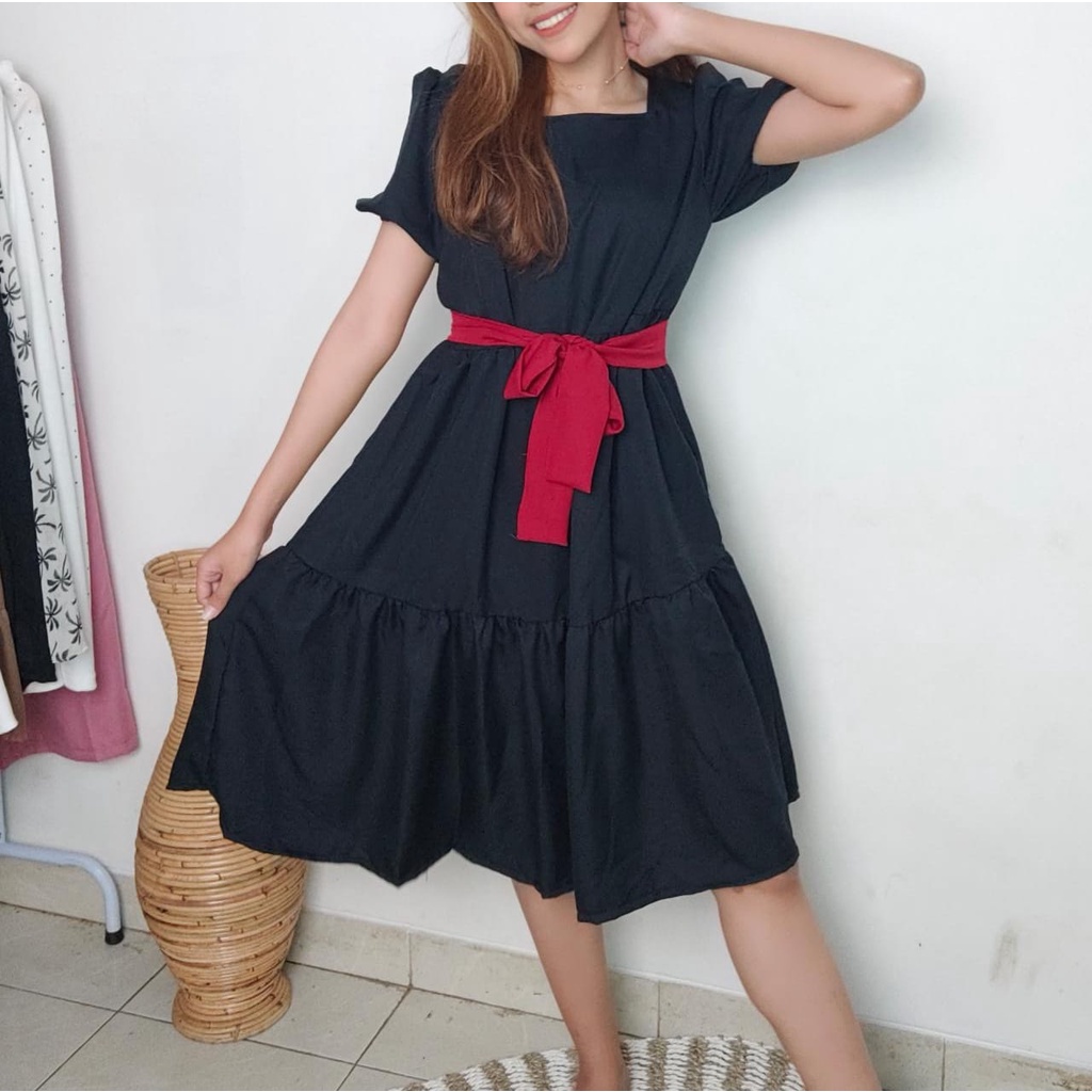 CASSANDRA DRESS/DRESS KOREA/DRESS WANITA/DRESS BAHAN KATUN SHAKILLA/DRESS