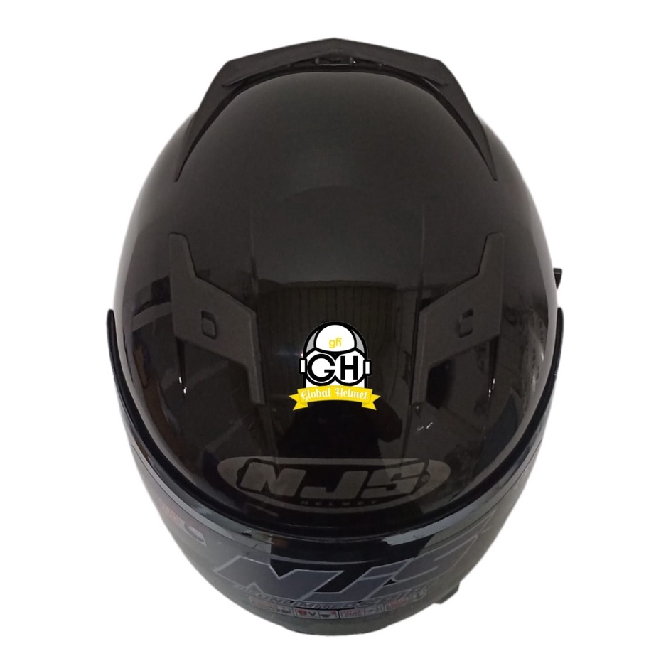 HELM FULL FACE NJS SHADOW SOLID DOUBLE VISOR BLACK