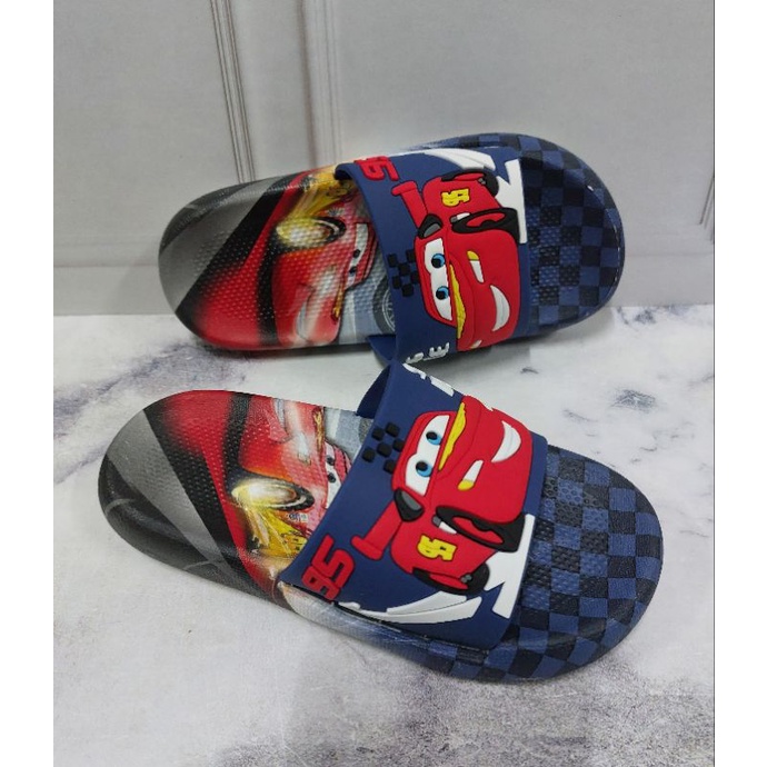 SANDAL SELOP ANAK LAKI LAKI MOTIF CARS SANDAL ANAK COWOK IMPORT TERBARU NYAMAN ANTI SLIP