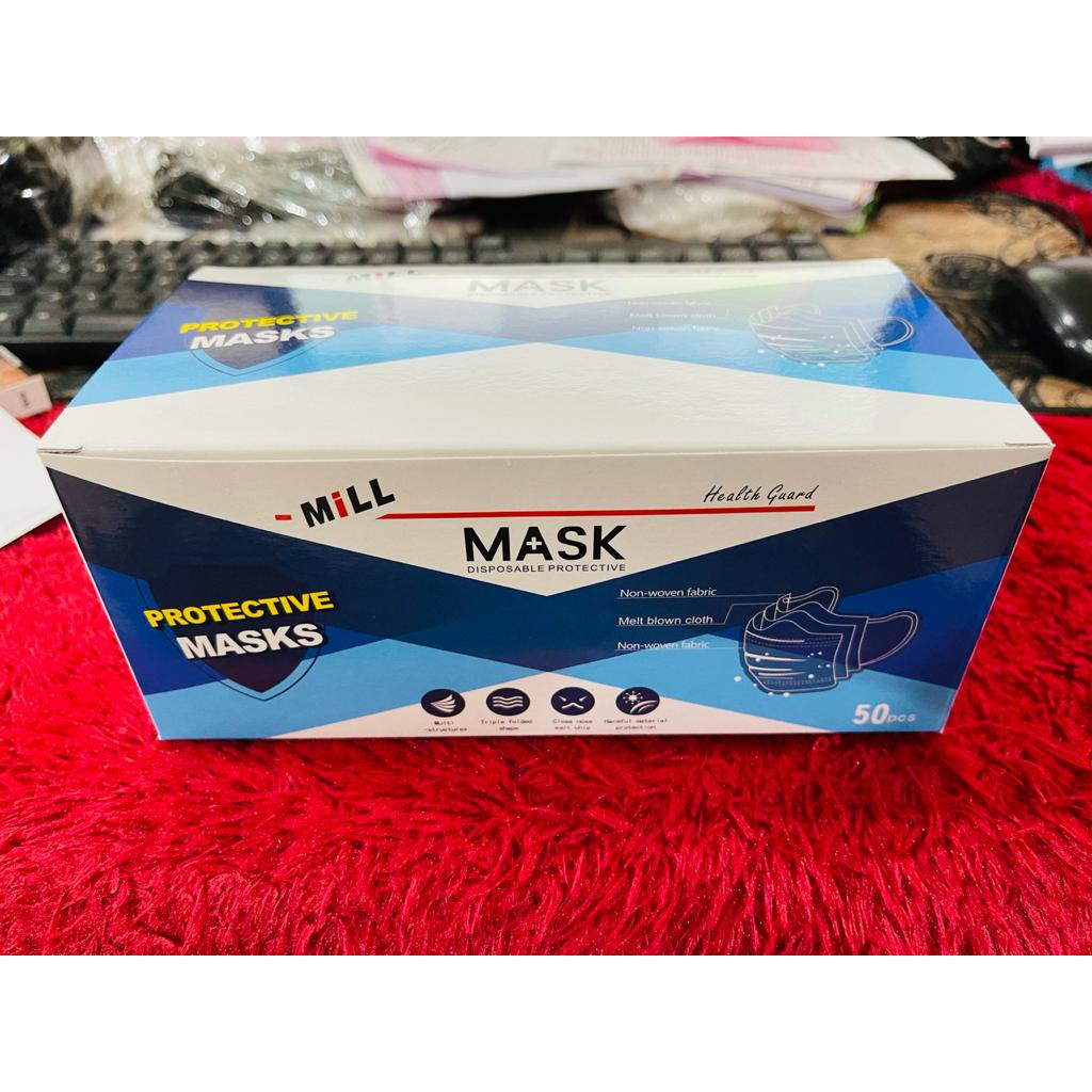 MASKER HIJAB DAN EARLOOP FACE MASK 3PLY 50PCS