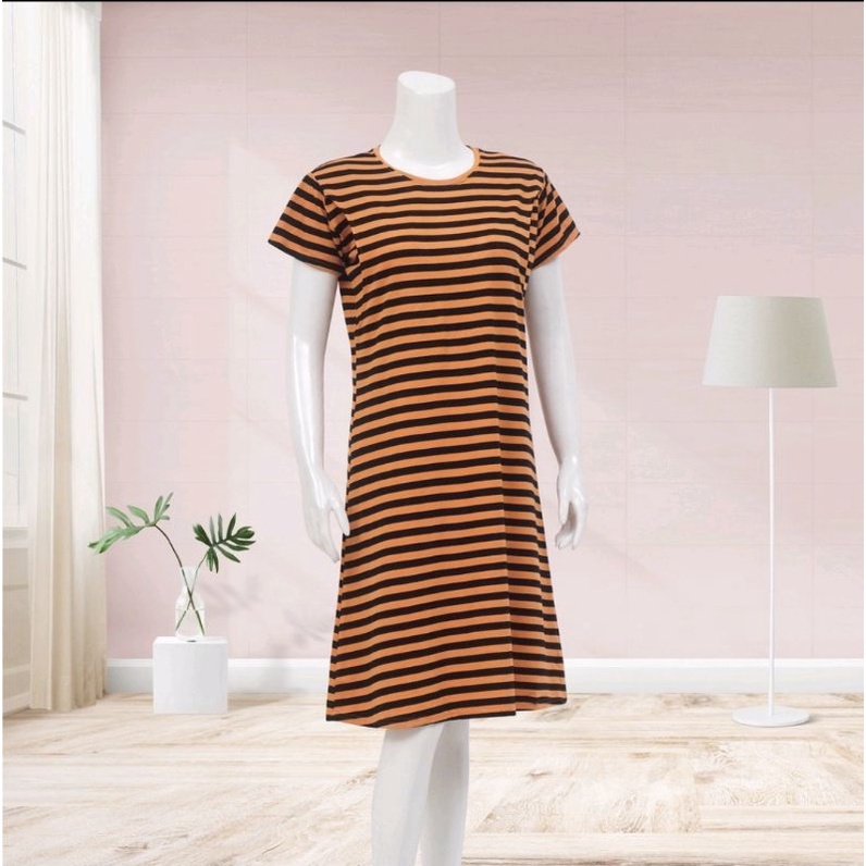 LUNACI Black Carrot Breastfeedimg Dress - Baju Daster Hamil Menyusui