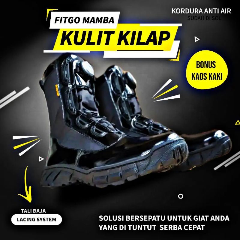 SEPATU PDL TALI PUTAR MODEL TERBARU MAMBA FITGO