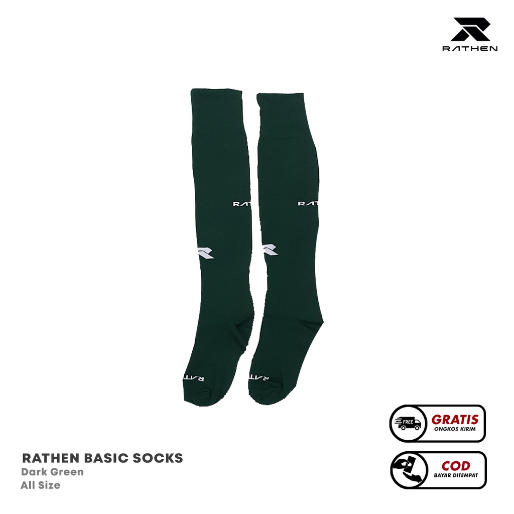 RATHEN - Basic Socks Dark Green / Kaoskaki Bola Hijau Gelap