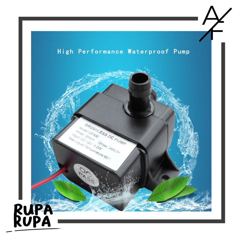 Pompa air celup mini submersible 12V 240L/H DC 12 volt 12 v aquarium