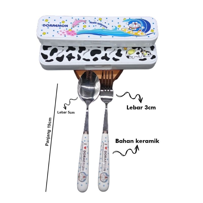 Sendok Garpu Karakter Set Stainless - Alat Makan Set Anak / Dewasa