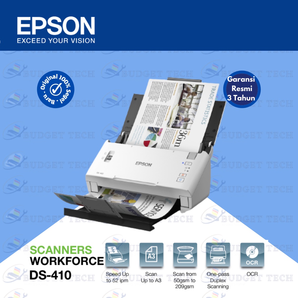 Jual Scanner Epson Ds 410 Epson Ds410 Scan A4 Garansi Resmi Indonesiashopee Indonesia 0590