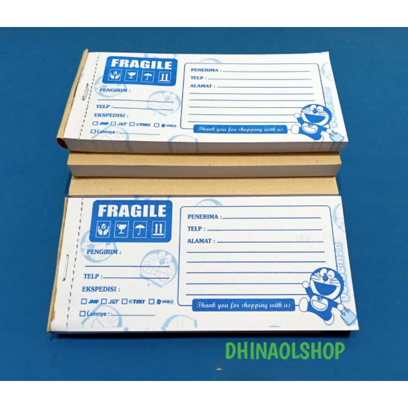 

label pengiriman barang / label kertas label pengiriman olshop motif Doraemon