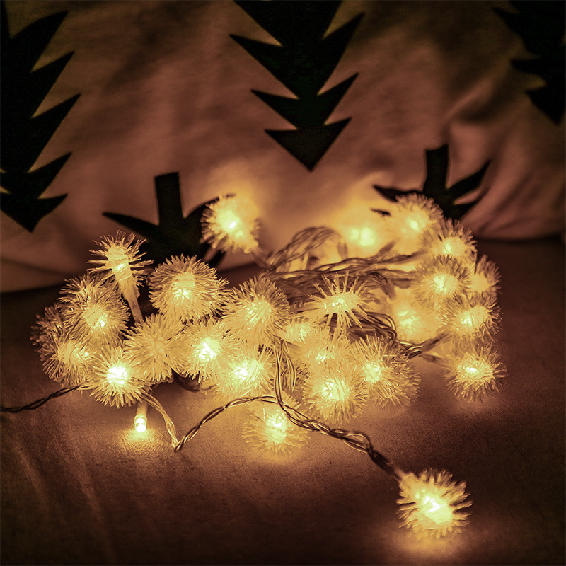 Pencahayaan Natal Dandelion Peri Lampu String Kawat Tembaga Dekorasi Liburan Tenaga Baterai Indoor Pesta Starry Hairball Garland Light String Fairy 1.5/3/6M Taman Teras