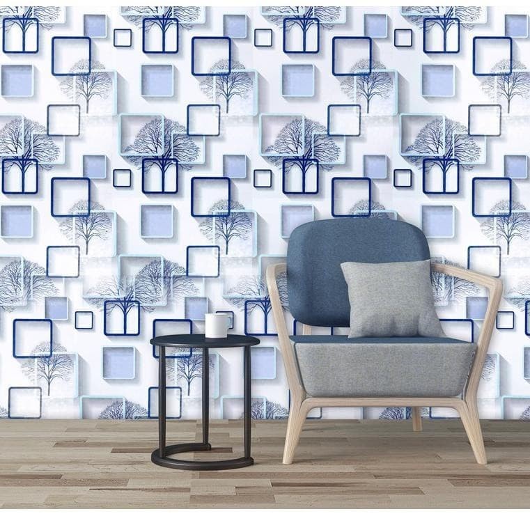 Wallpaper Stiker Dinding Motif Pohon Kotak Walpaper dinding Kamar Tidur Wallpaper Ruang tamu