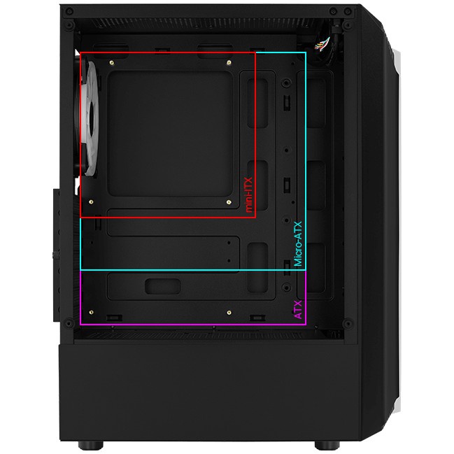 AEROCOOL BIONIC 1FAN + FRONT STRIP RGB NAMPOL