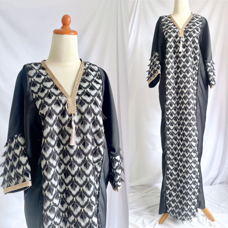 Kaftan Arabian  / Gamis Hitam / Dress Hitam / Gamis Arab / Abaya Arab