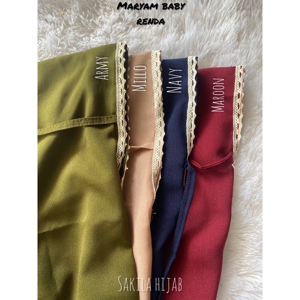 Bergo Maryam Baby Renda 0-2 Tahun Premium Super Adem dan Lembut