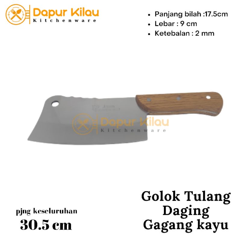 Golok Tulang Pisau Daging Gagang Kayu