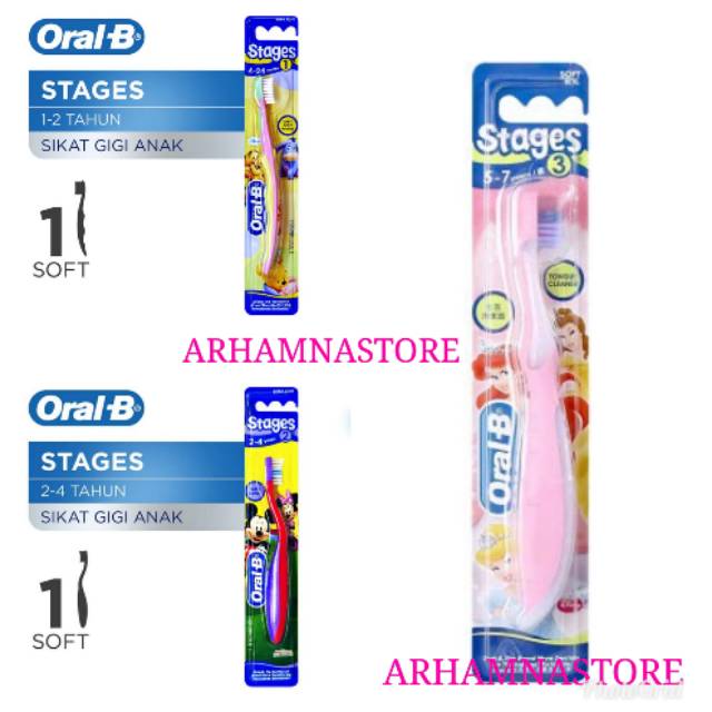 Oral B sikat gigi anak stages 1-4 (usia 1-8y)