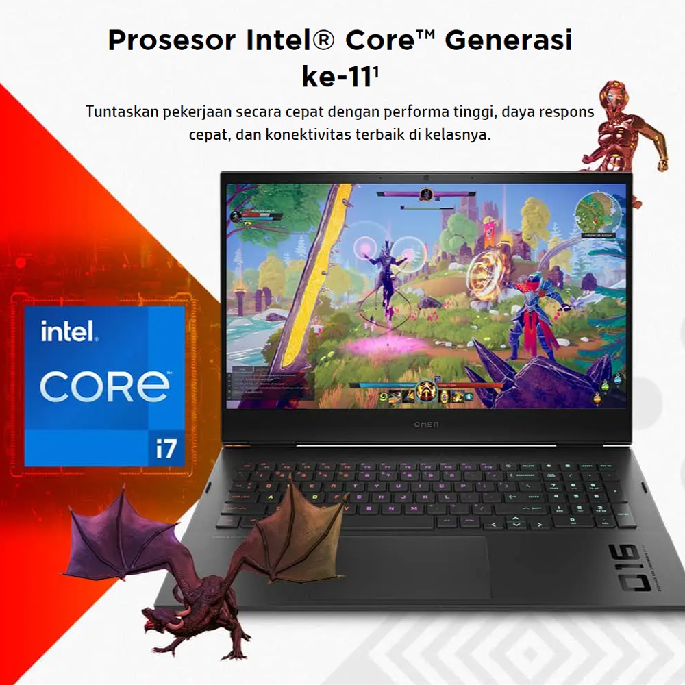 LAPTOP GAMING HP OMEN 16 - B0064TX Core i7 Gen11 Ram 16GB SSD 512GB RTX3060 16” 144Hz