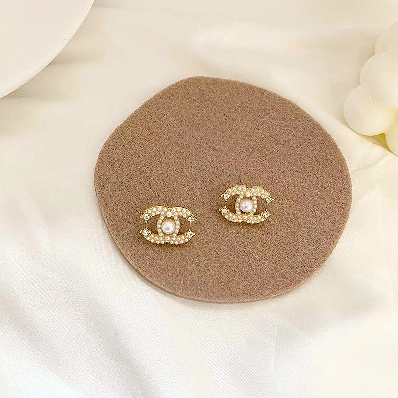 Anting Tusuk Gantung Temperament Desain C Ganda Hias Mutiara Gaya Trendy Untuk Wanita
