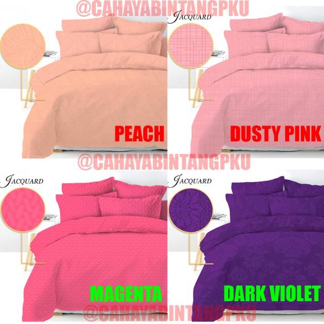 Sprei Jaquard Polos warna Emboss Vito King 180x200 Single 120x200 Murah Red Pink Brown Blue Maroon