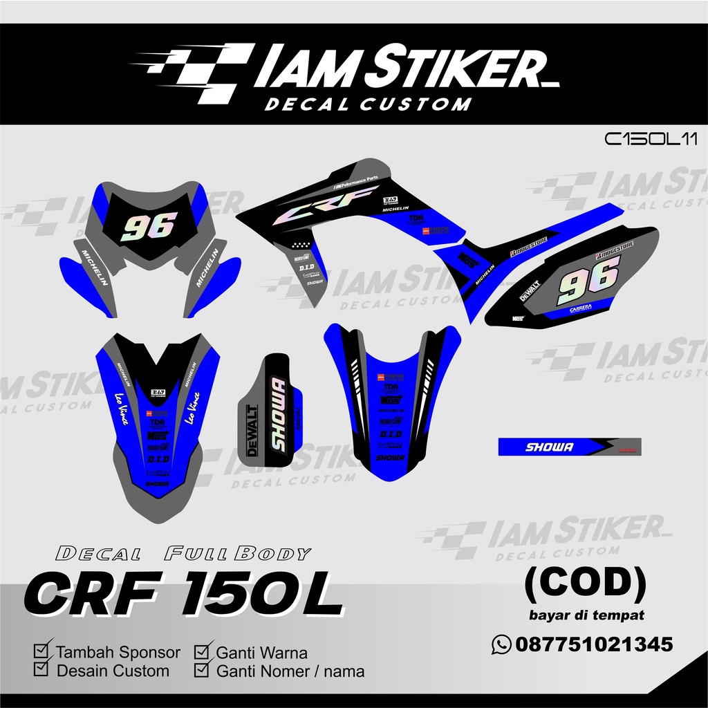 DECAL SUPERMOTO MILITAN ORIGINAL CRF 150L Full body