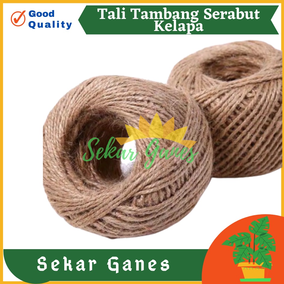 TERMURAH Tali Rami Goni Serabut Kelapa 4 - 6 mm Tali Rami Roll Goni Warna Penjepit 3 Ply Besar 2 Ply Tebal Tali Tambang Jemuran Tambang Rustik Rustic Kecil Sedang Besar Meteran Tali Multifungsi untuk Garukan Kucing Turus Tanaman Papan Taman Dekorasi Kado