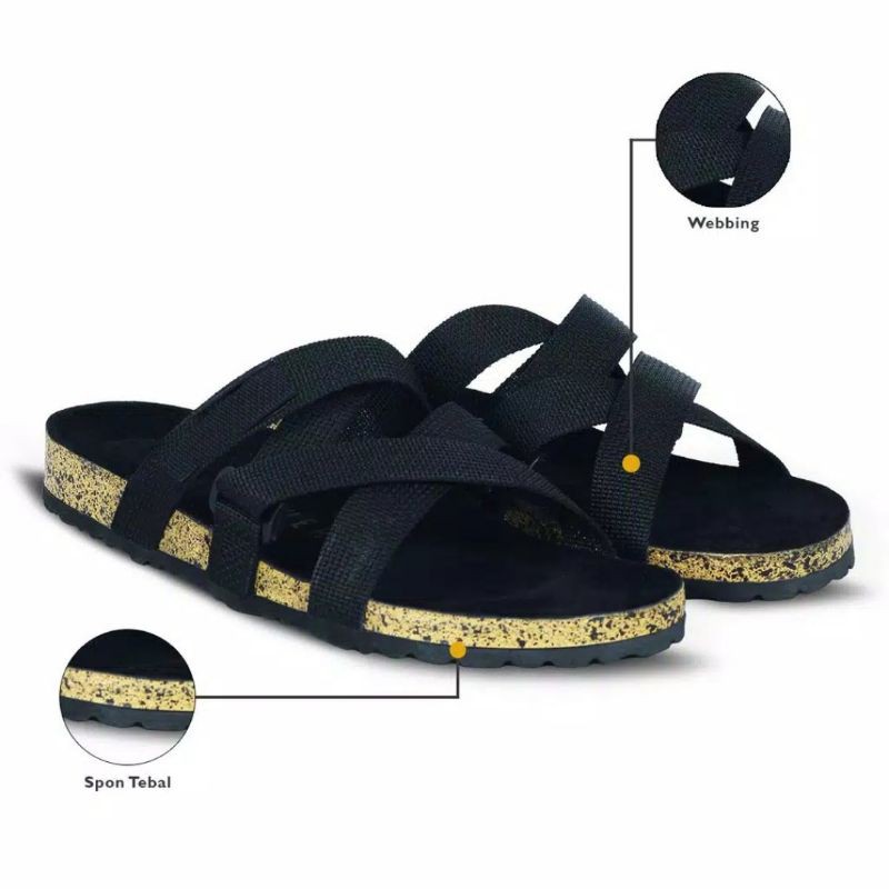 Ukuran 39-46 Sandal Pria Korea Fashion Ulzzang Sandalhitam Roma Musim Panas Kasual Nyaman Sandalpria