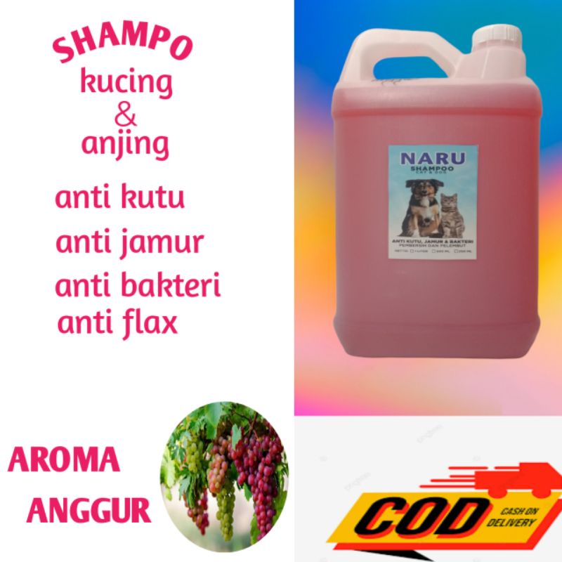 SHAMPOO KUCING/ANJING ANTI KUTU,FLAK,JAMUR &amp; BAKTERI NETTO 5 LITER