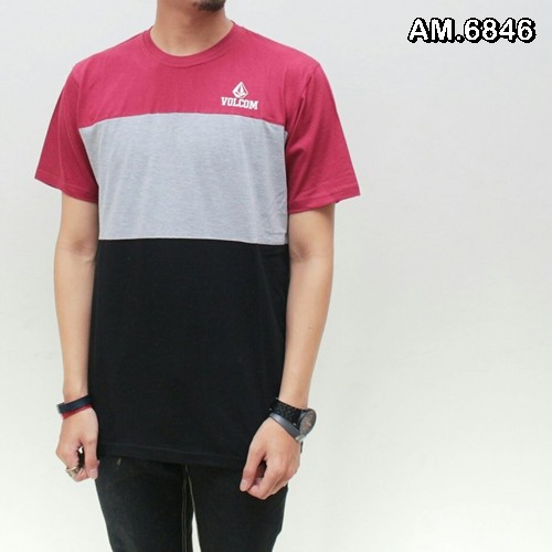 KAOS / T-SHIRT / BAJU MURAH / GROSIR Volcom  Emblem AM.6846 LENGAN PANJANG / LENGAN PENDEK