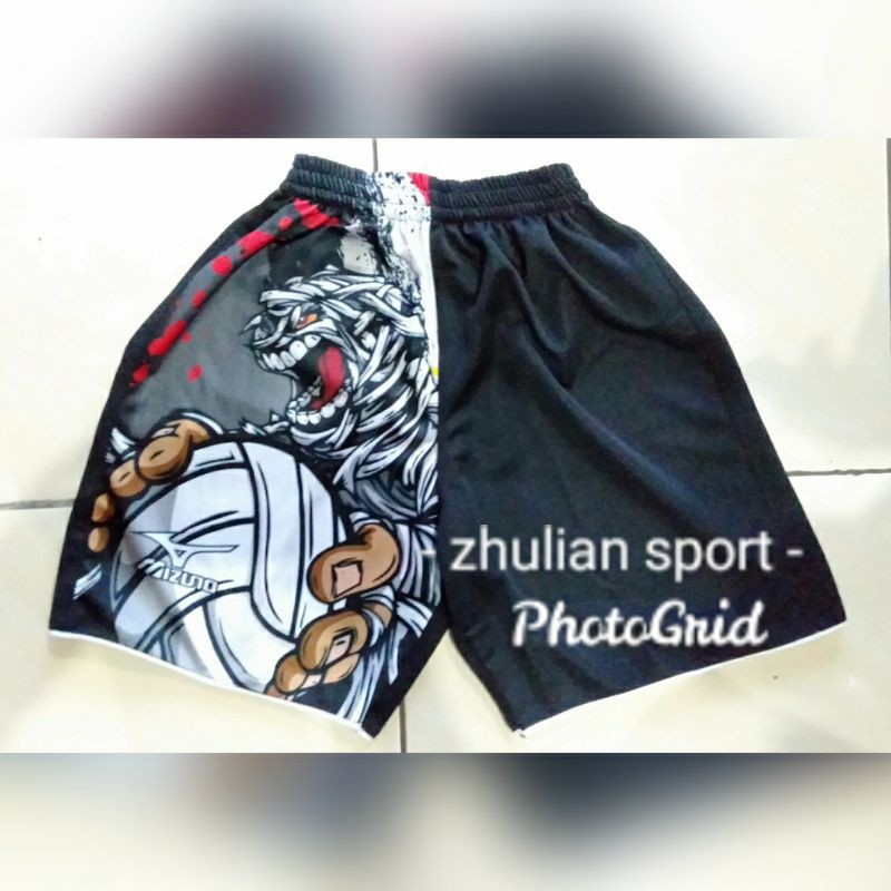 Celana voli volly mizun0- celana printing motif macan harimau putih-murah bisa cod-1