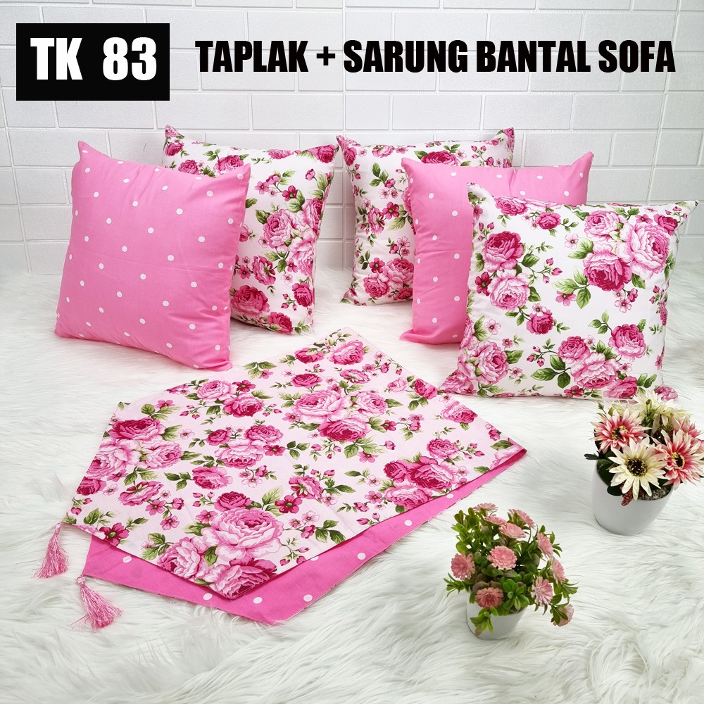 PAKET TAPLAK + SARUNG BANTAL SOFA 40X40