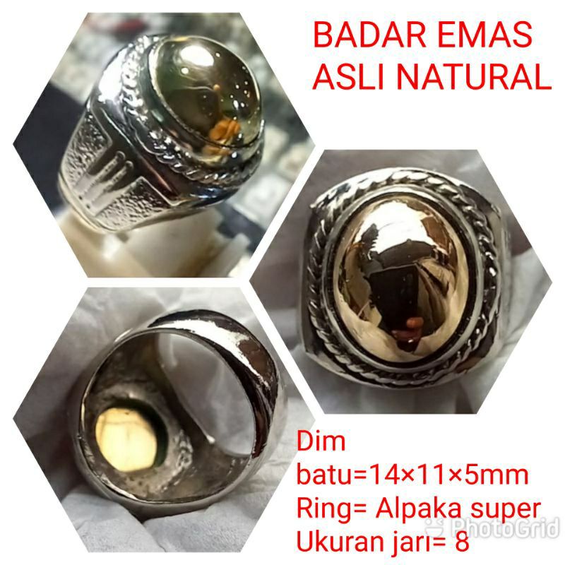 CINCIN BATU BADAR EMAS NEMPEL MAGNET NATURAL 100%