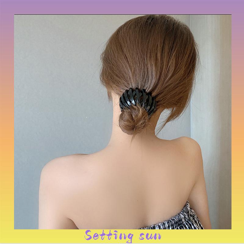 Ikat Rambut Ponytail Bahan Plastik Gaya Retro Korea Untuk Wanita TN