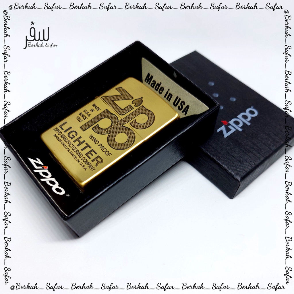 Korek Zippo Gold Matte Grafir Zippo Lighter Premium Grade Ori - Free Box